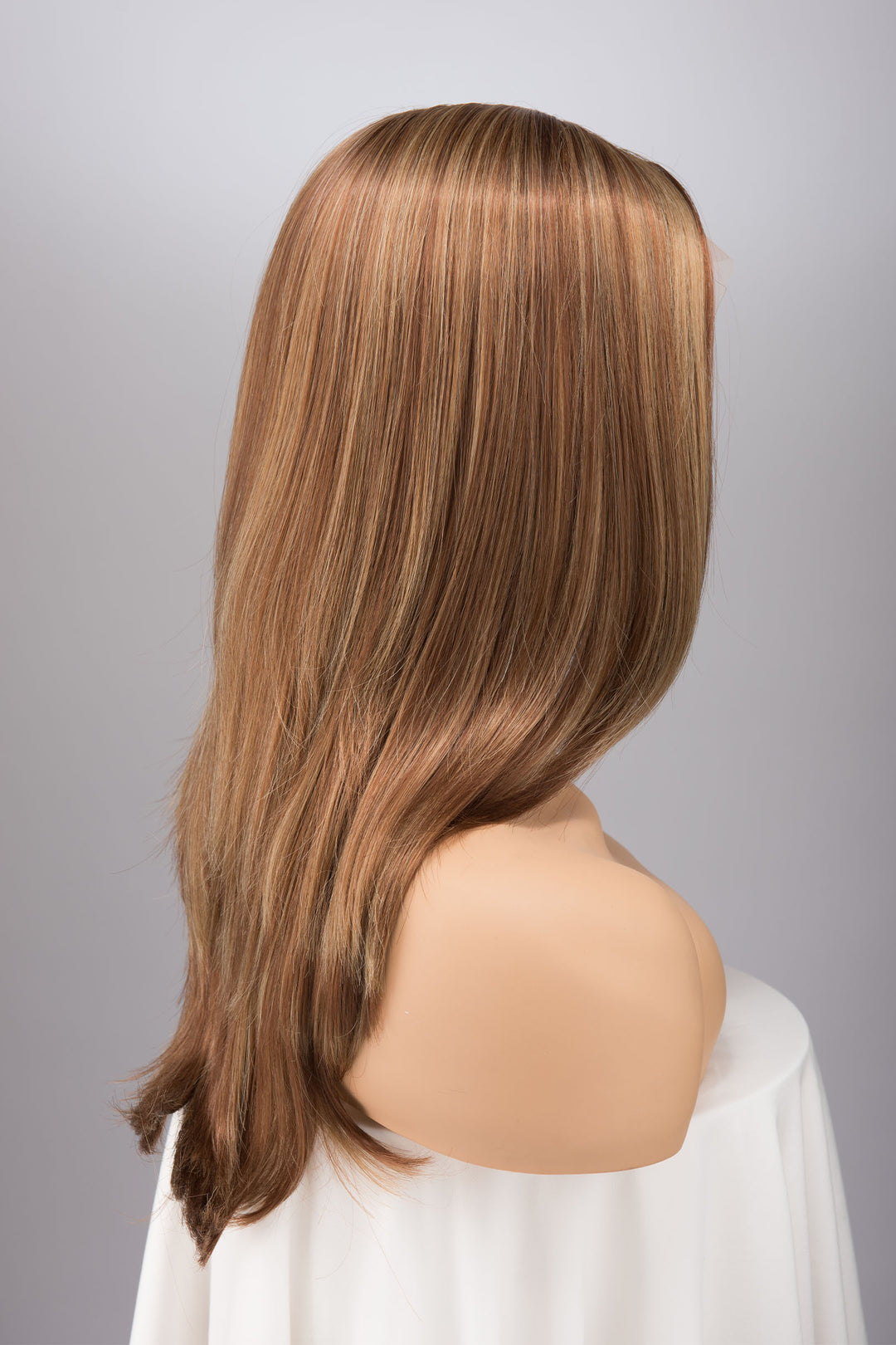 Copper Color with Multi Blonde Highlights Straight Side Part Lace Wig Aidan