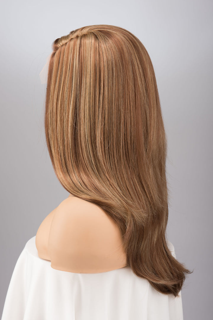 Copper Color with Multi Blonde Highlights Straight Side Part Lace Wig Aidan