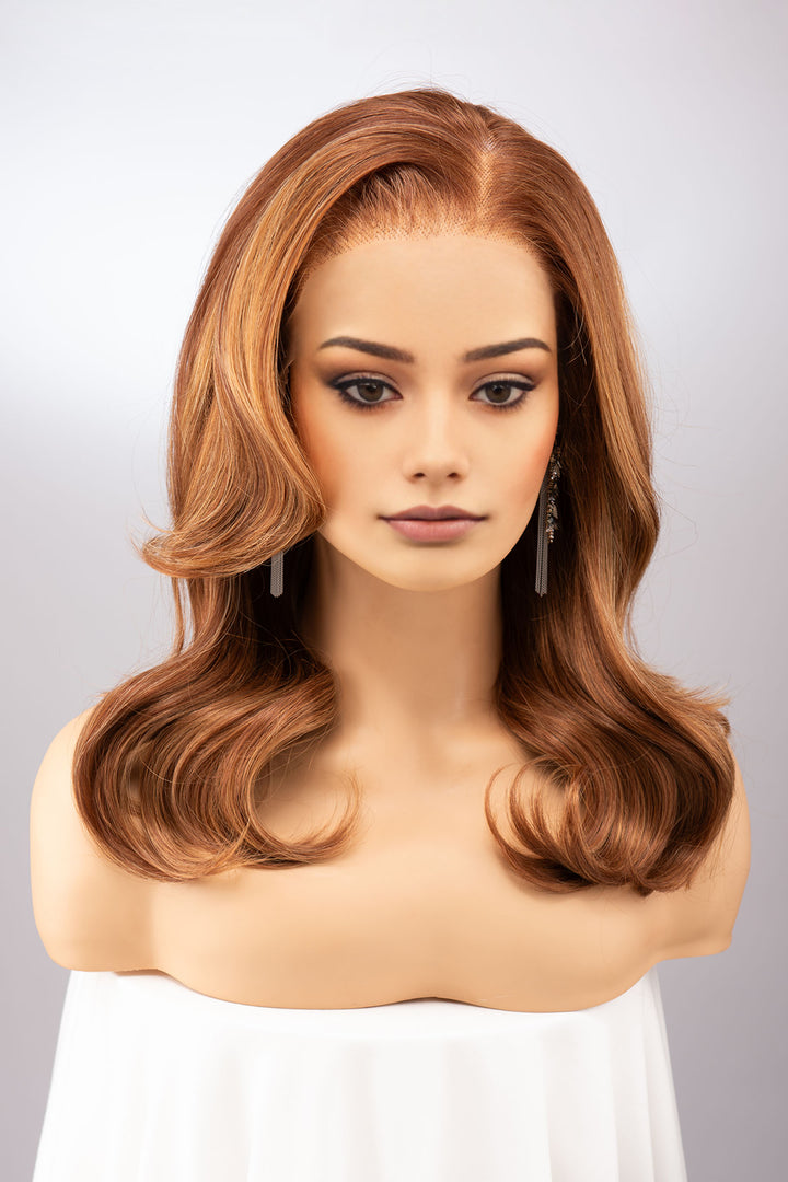 Auburn Copper with Blonde Highlights Lace Front Wig Andrea