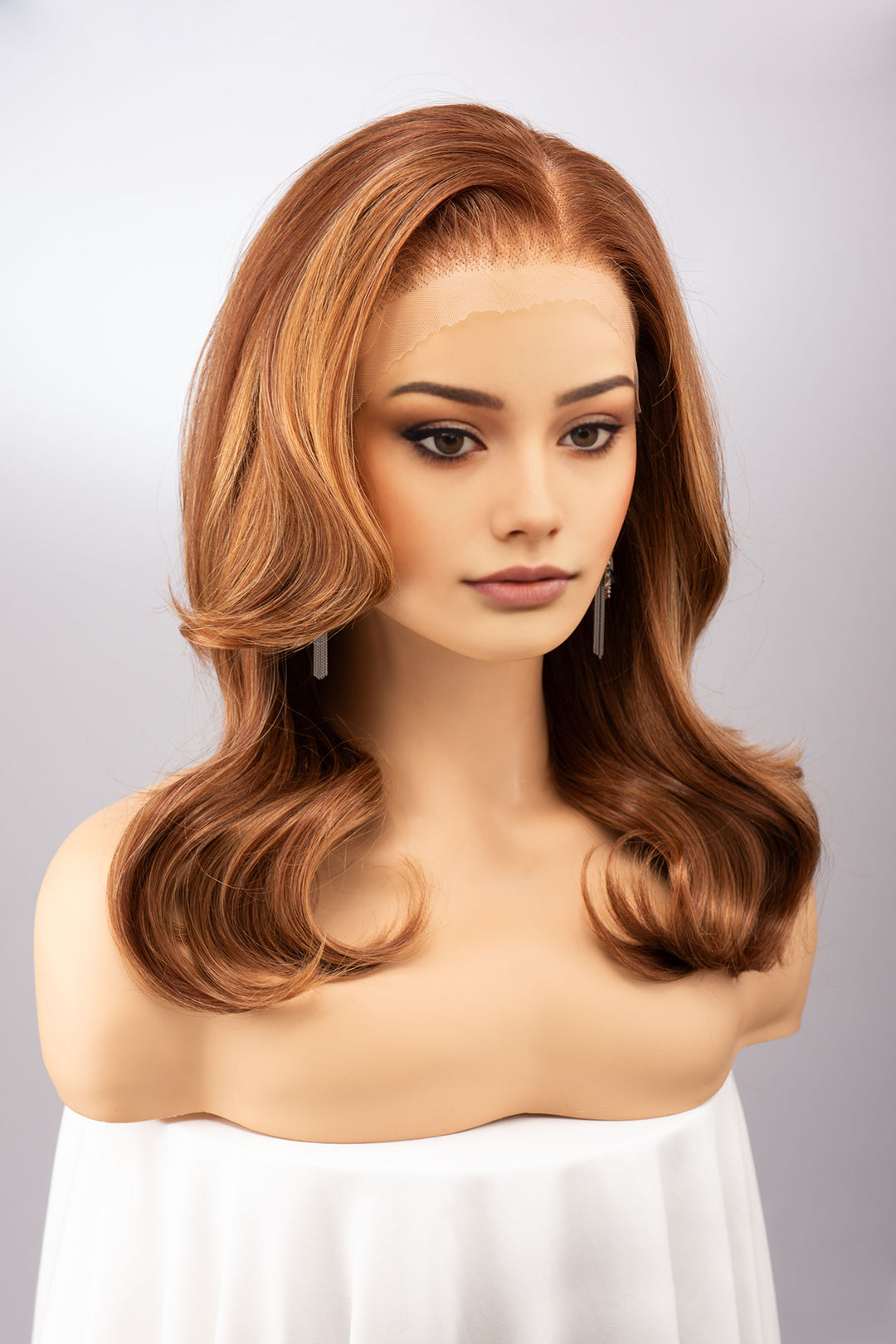 Auburn Copper with Blonde Highlights Lace Front Wig Andrea