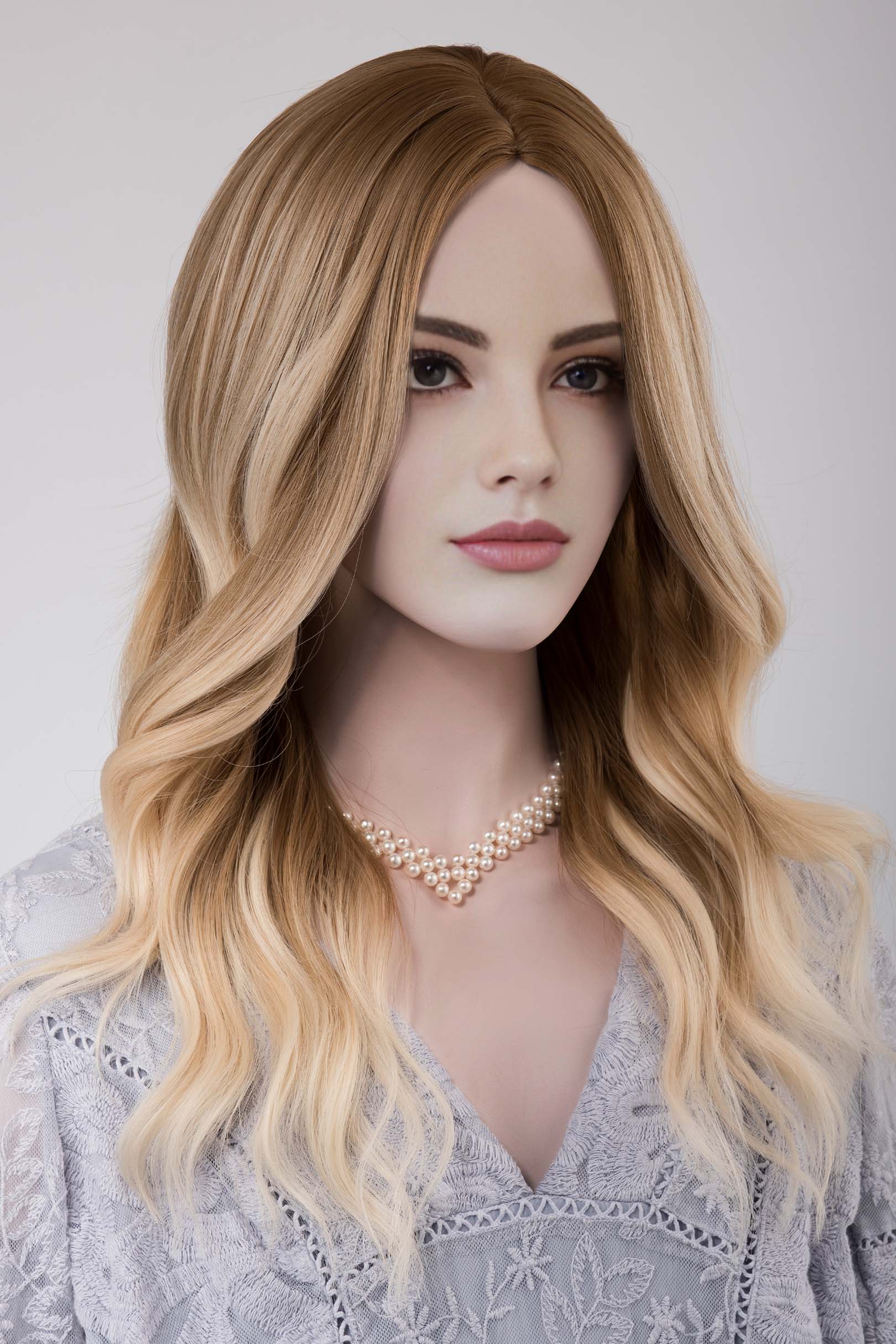 Honey Blonde Wig Creamy Highlight Balayage Wavy Wig Anissa Her