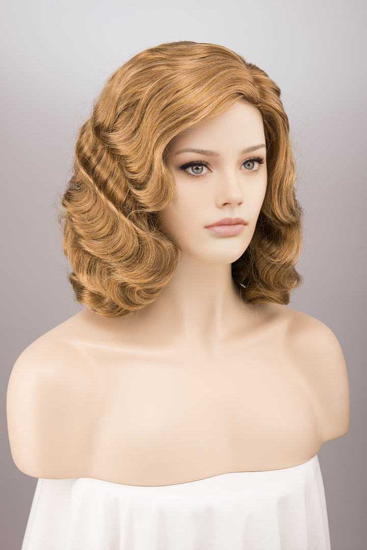 Golden Ash Honey Blonde Finger Wave Wig Ashton