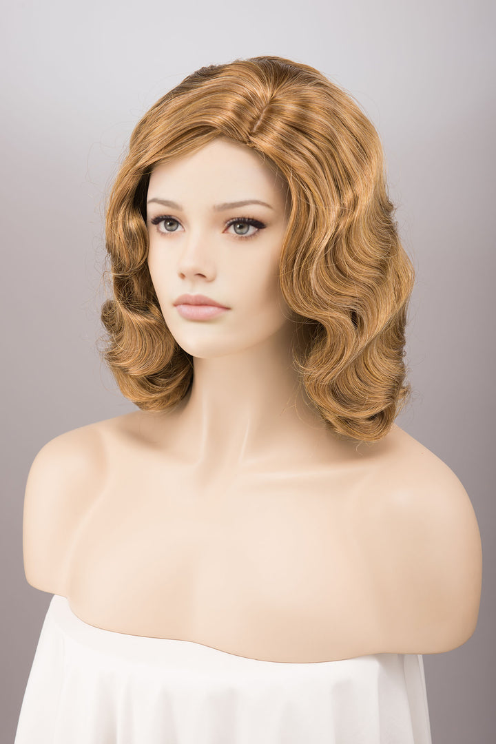 Golden Ash Honey Blonde Finger Wave Wig Ashton