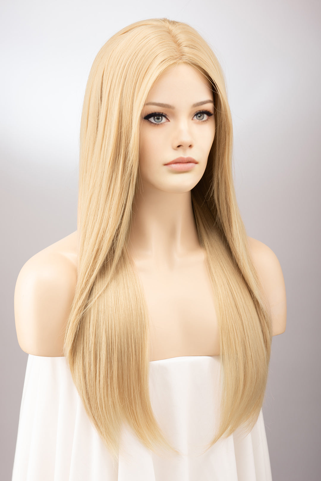 Ash Blonde Dark Blonde Middle Part Straight Lace Wig Athena