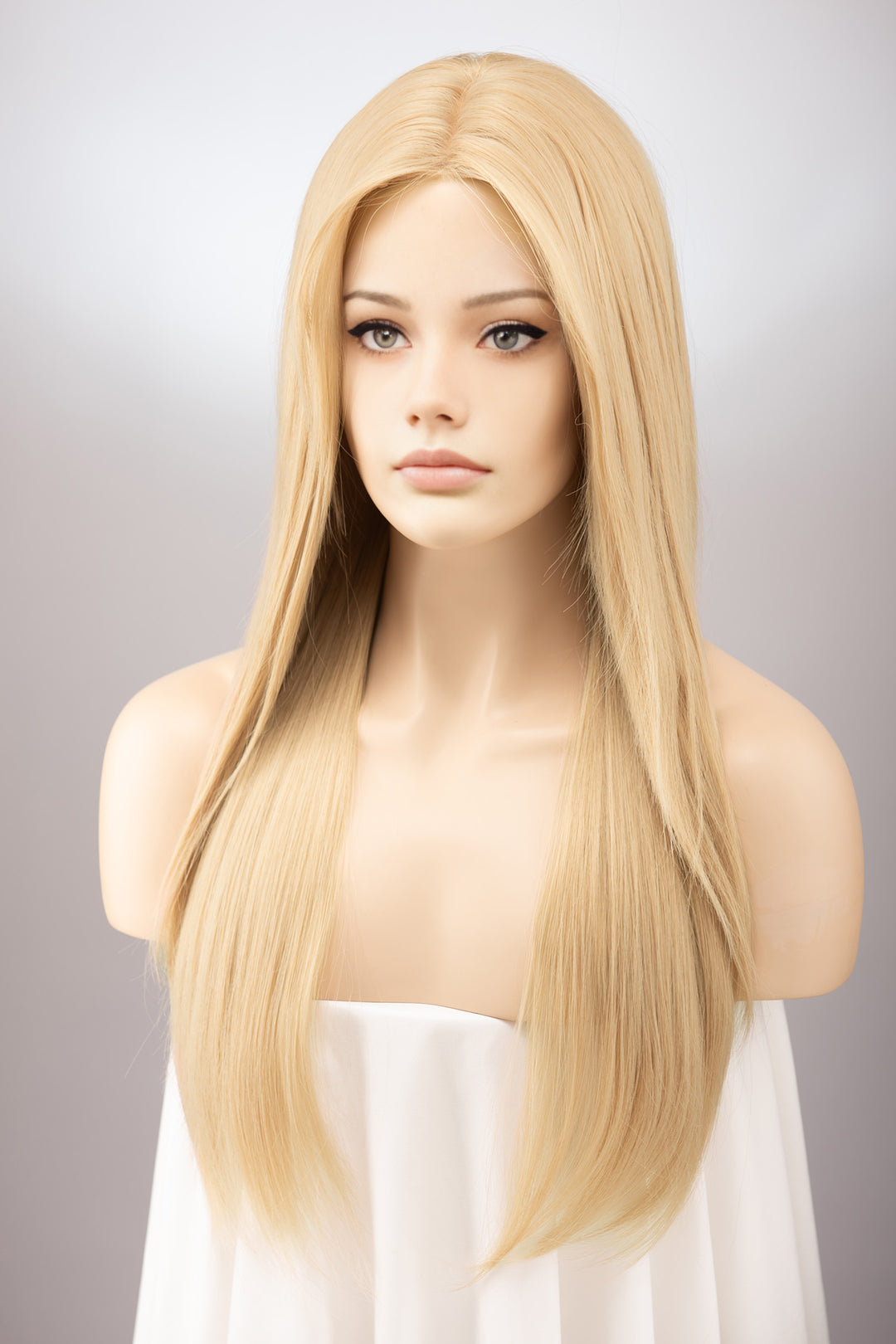 Ash Blonde Dark Blonde Middle Part Straight Lace Wig Athena