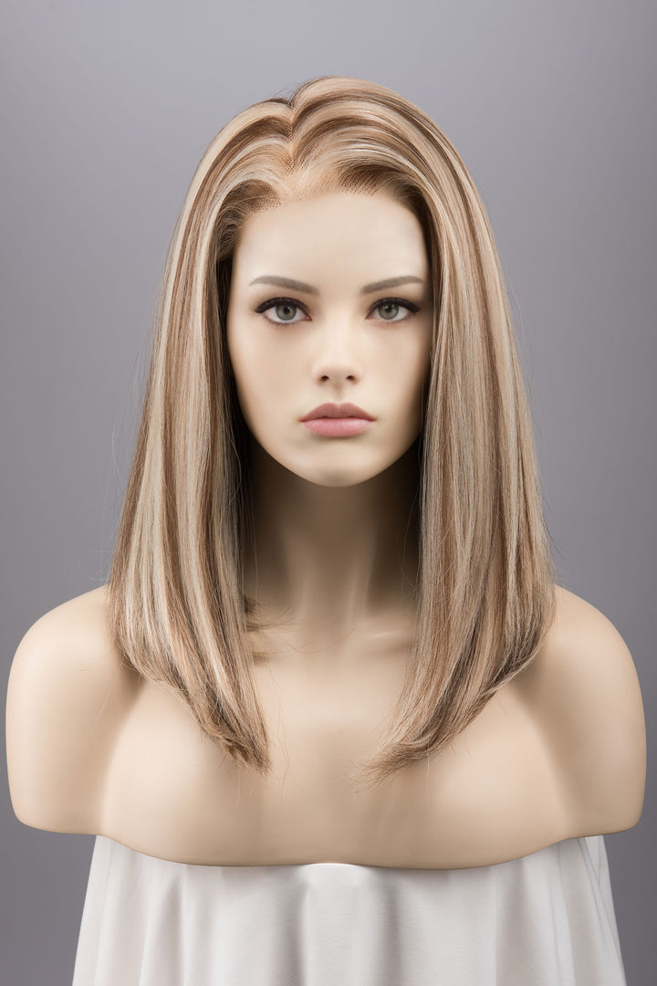 Blonde Balayage Straight Lace Top Synthetic Bob Wig Audrey