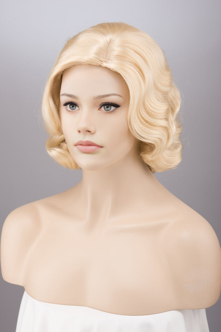 Platinum Blonde Finger Wave Marilyn Monroe Wig Ayden