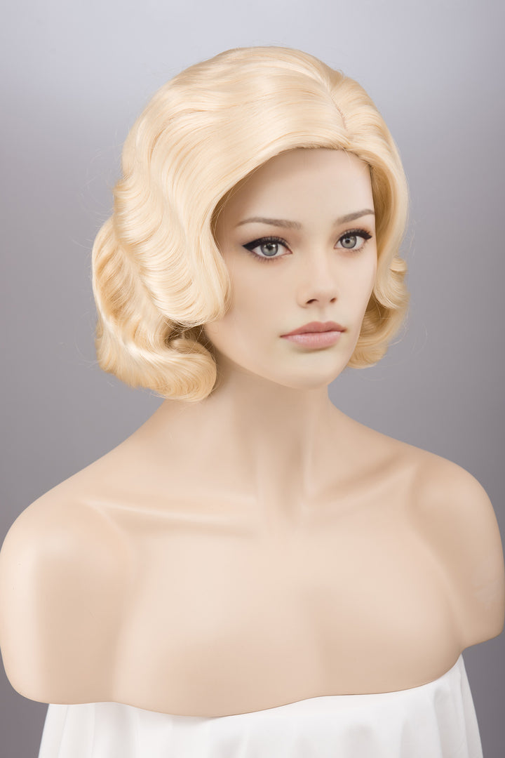 Platinum Blonde Finger Wave Marilyn Monroe Wig Ayden