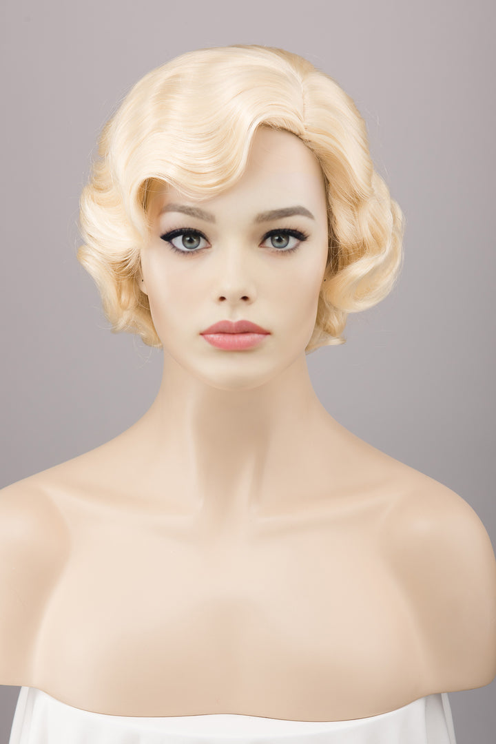 Platinum Blonde Finger Wave Gilded Age Great Gatsby Cosplay Wig Daisy