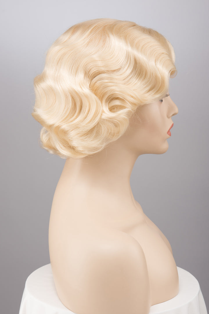 Platinum Blonde Finger Wave Gilded Age Great Gatsby Cosplay Wig Daisy