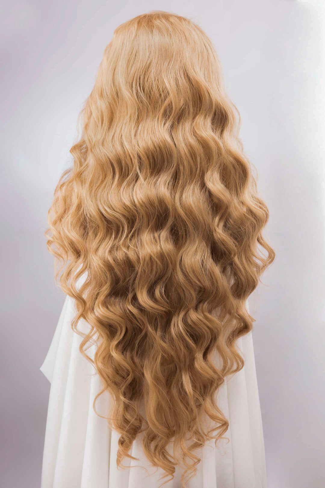 Strawberry Blonde Curly Lace Top Synthetic Wig Idina