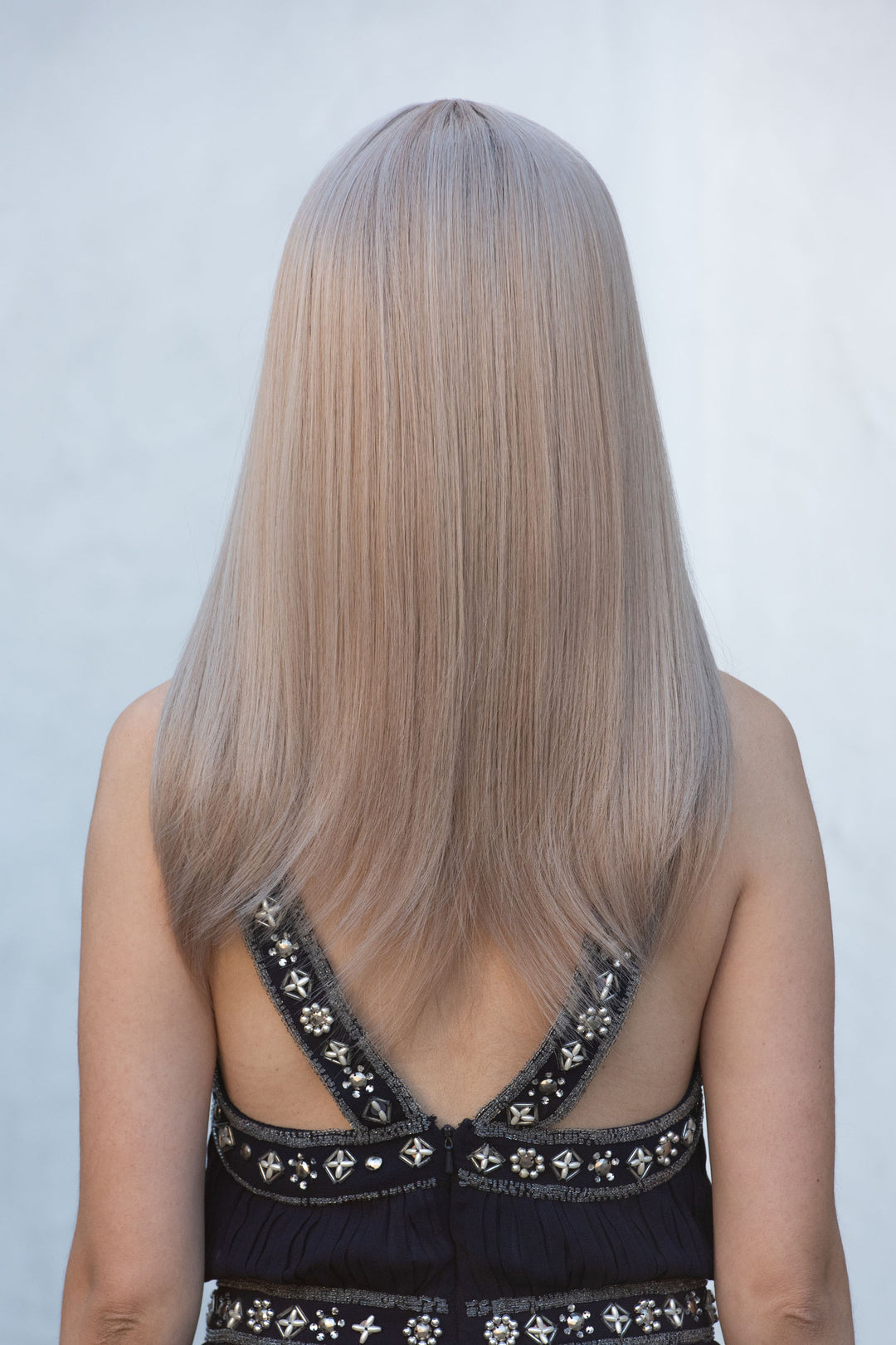 Ash Blonde Strawberry Blonde Platinum Blonde Highlights Balayage Long Bob Wig with Bangs Karla