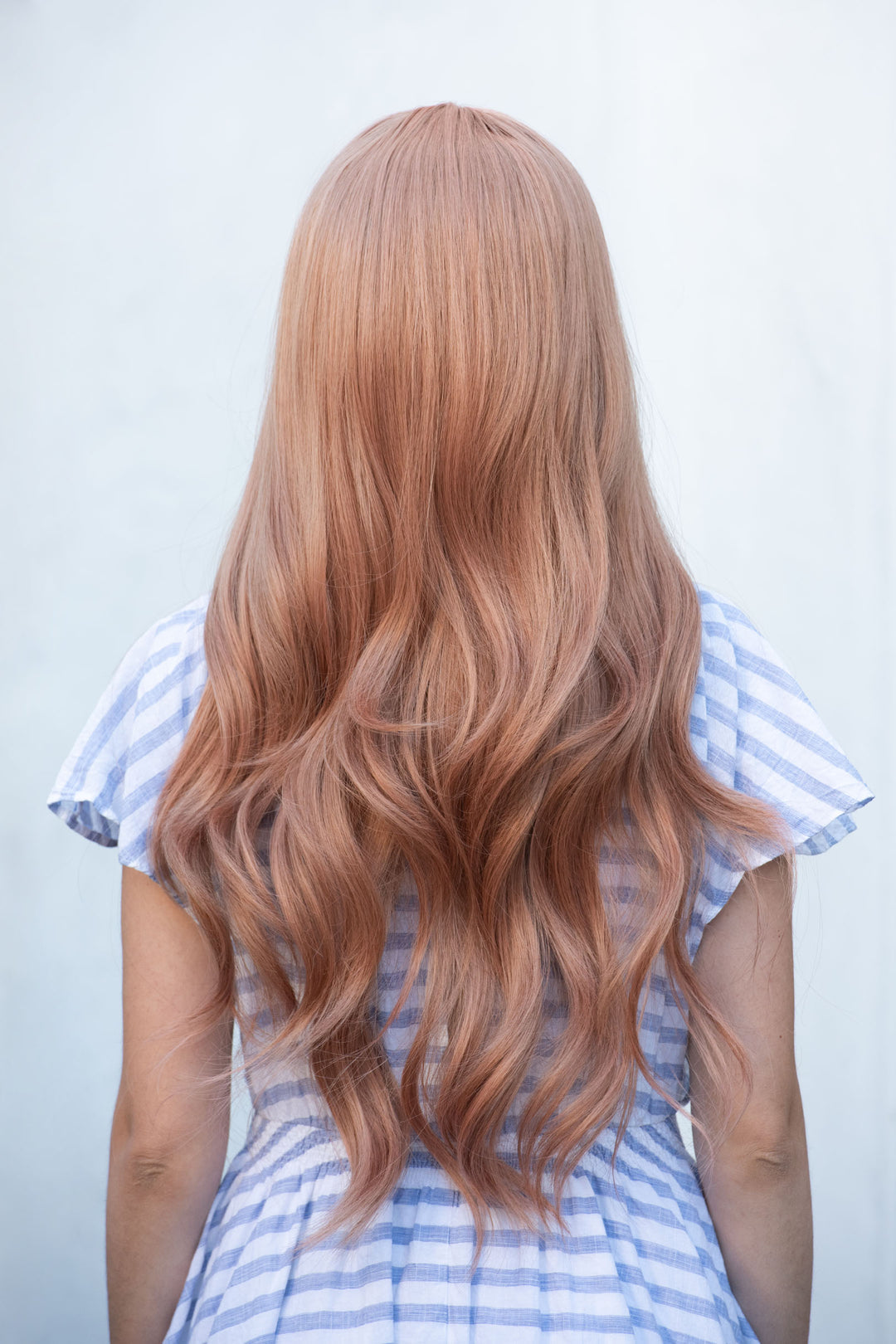 Pastel Pink Wavy Middle Part Long Wig Keller