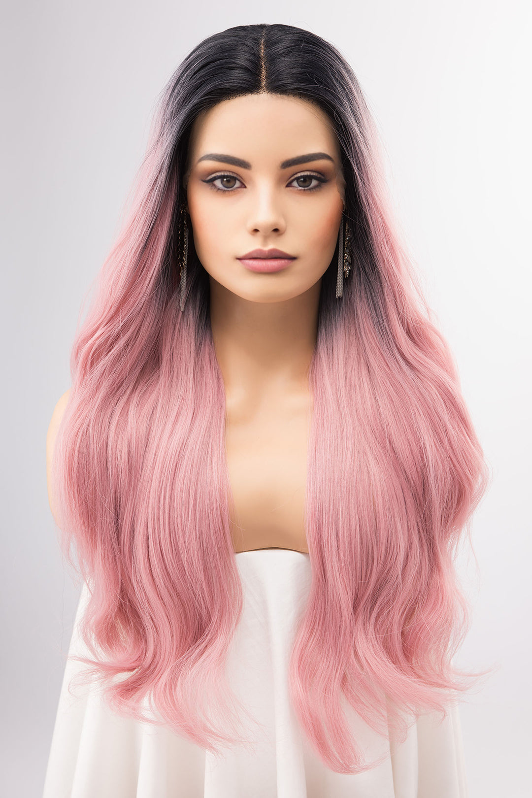 Pastel Pink Ombre Lace Front Wavy Wig | Kelly