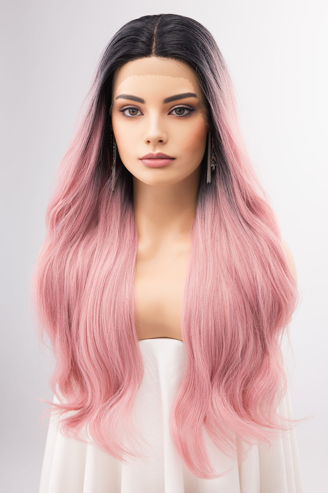 Pastel Pink Ombre Lace Front Wavy Wig | Kelly