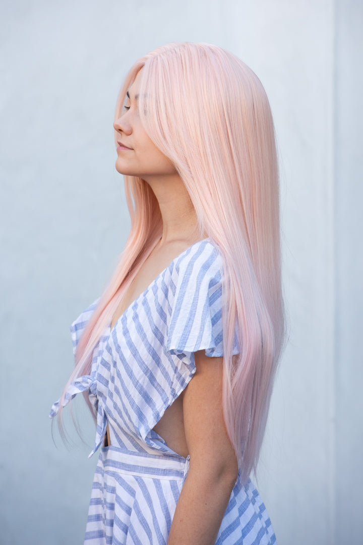 Peachy Pink Straight Small Lace Wig Kimber