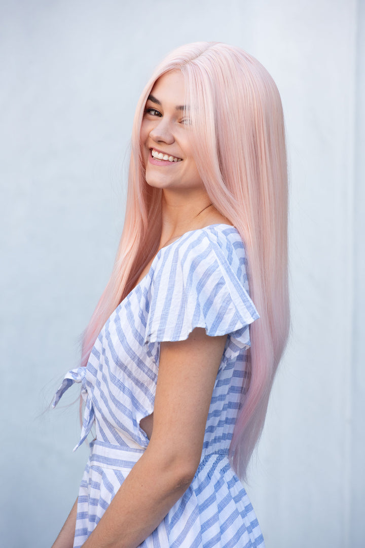 Peachy Pink Straight Small Lace Wig Kimber