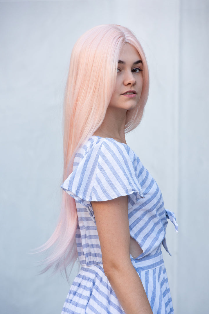 Peachy Pink Straight Small Lace Wig Kimber