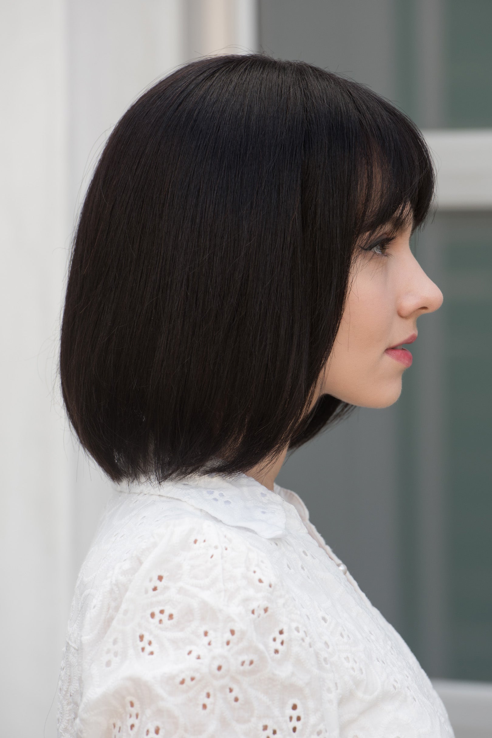 Black human hair good bob with bangs