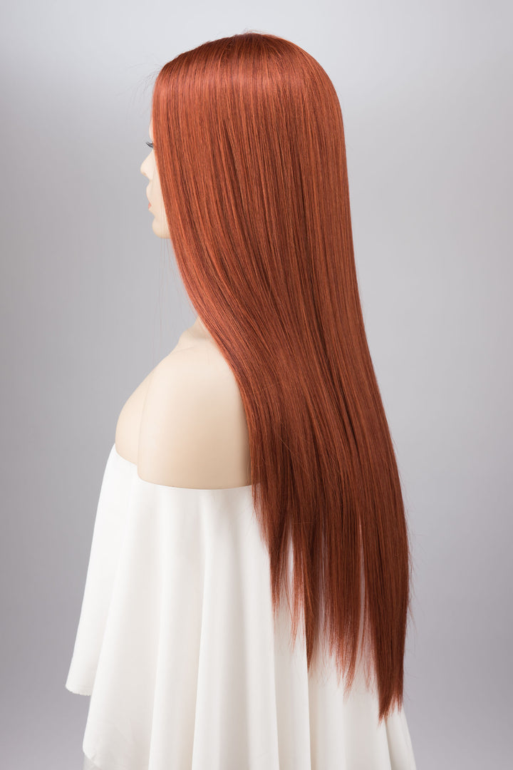 Auburn Ginger Red Long Straight Lace Front Wig Macey