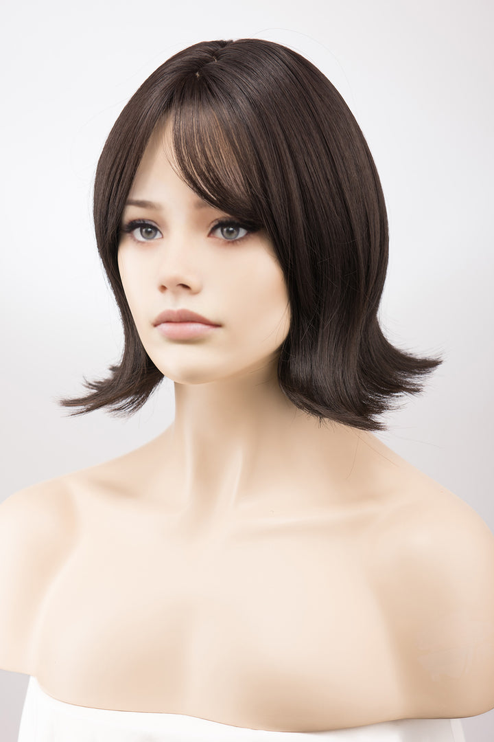 Natural Black Wavy Wig with Bangs Maci