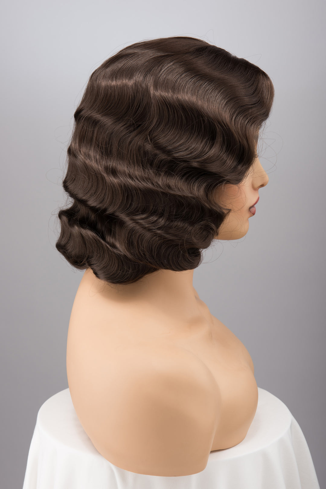 Natural Brown Brunette Finger Wave Short Wig Margot