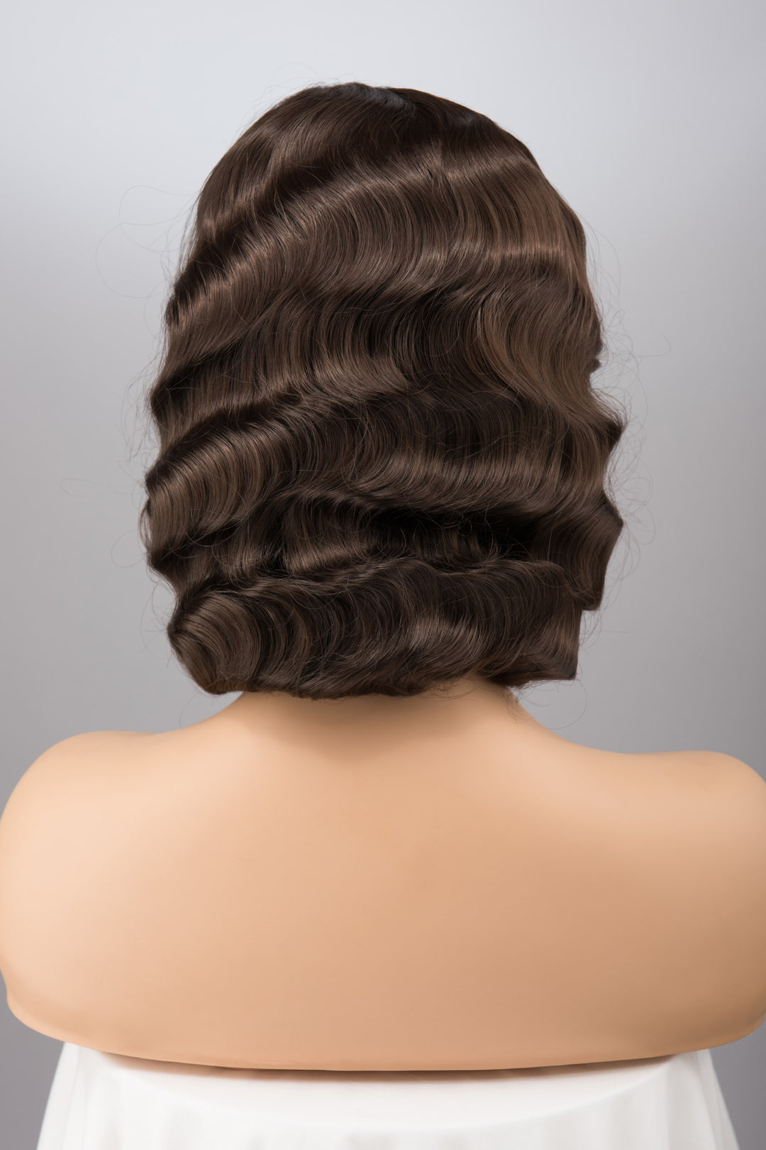 Natural Brown Brunette Finger Wave Short Wig Margot