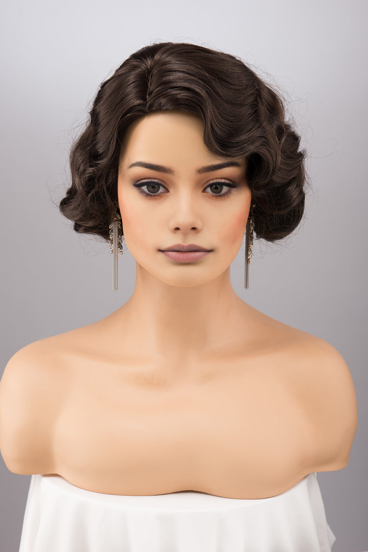 Natural Black Short Finger Wave Wig Melissa