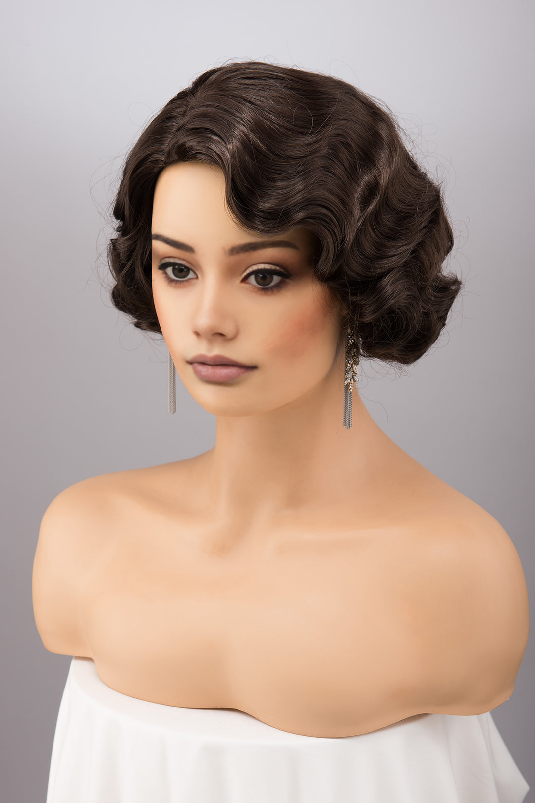 Natural Black Short Finger Wave Wig Melissa