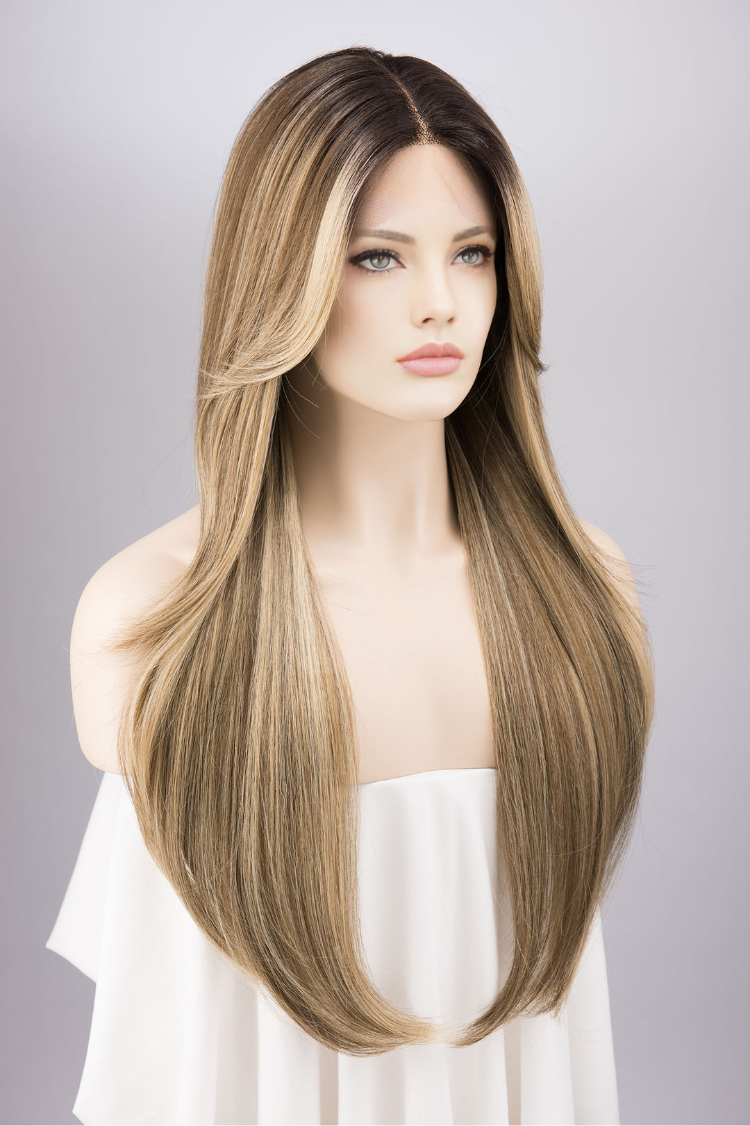 Dark Roots Ombre Ash Blonde Lace Wig Nyla