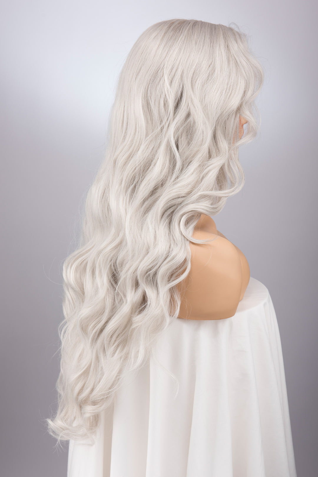 Silver Grey Wavy Large Lace Front Wig Oslo