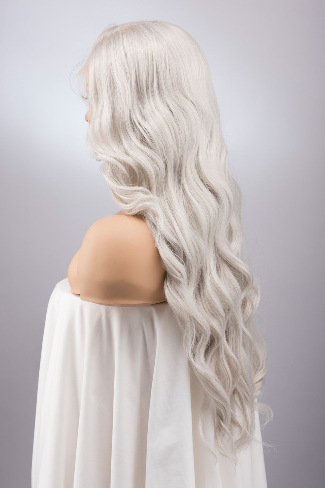 Silver Grey Wavy Large Lace Front Wig Oslo