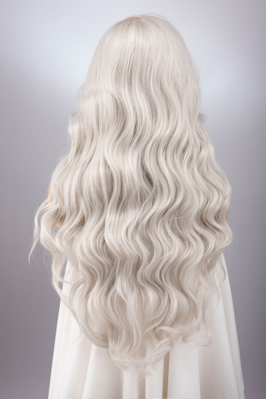 Silver Grey Wavy Large Lace Front Wig Oslo