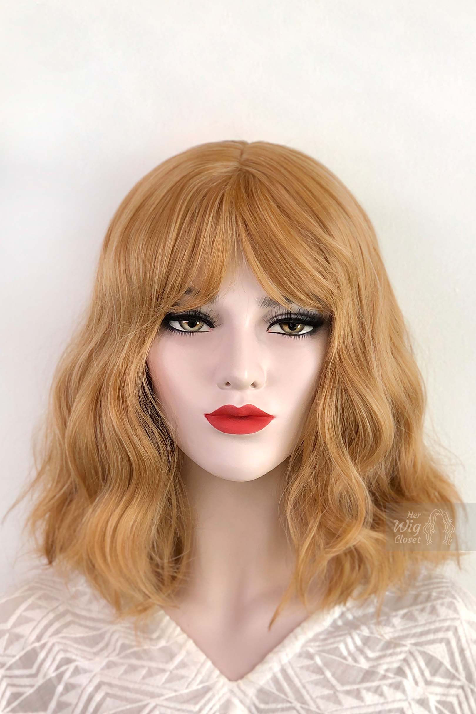 Strawberry Blonde Wavy Wig with Bangs Beth Dutton Look Wig Avery