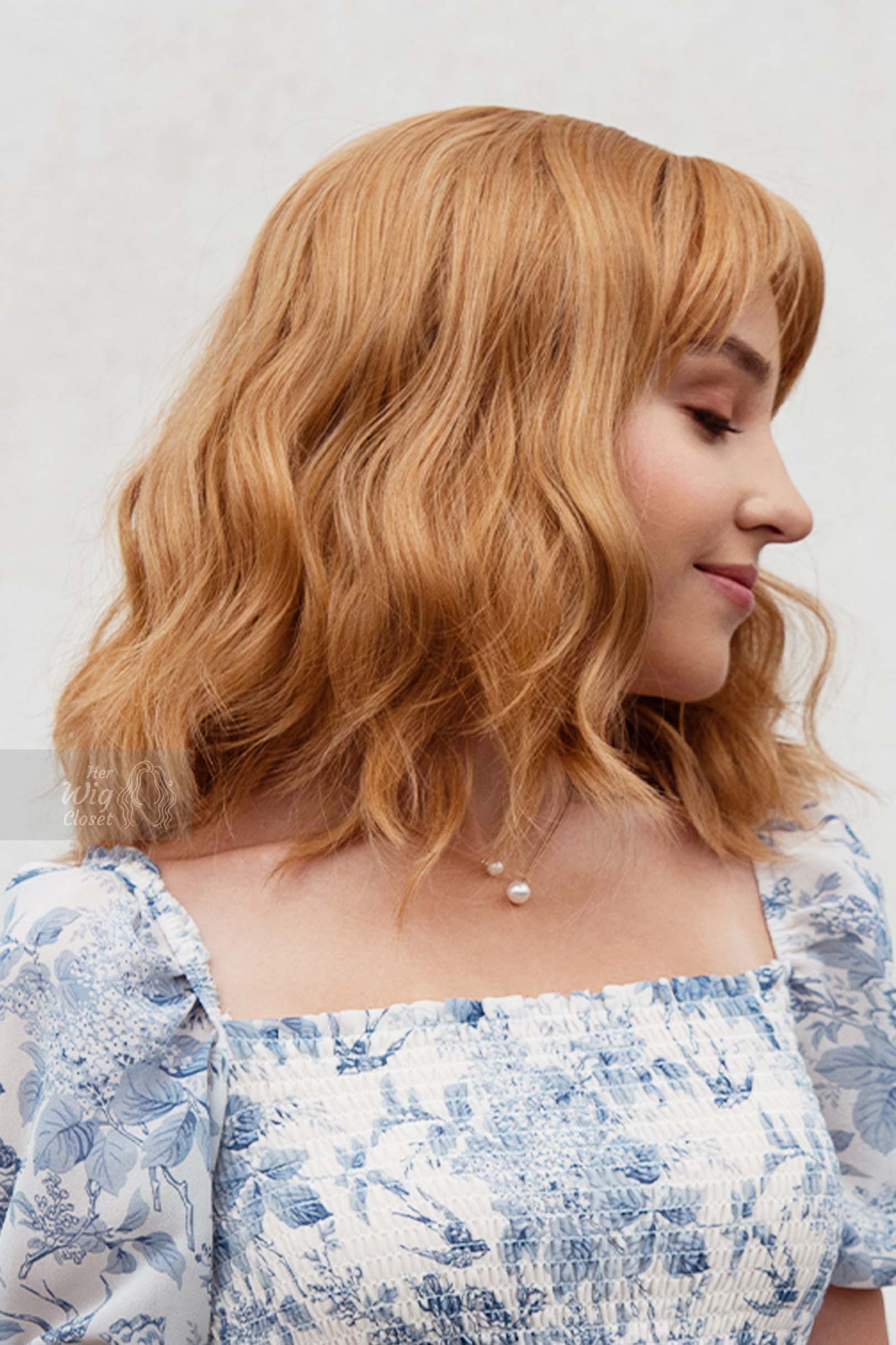 Strawberry Blonde Wavy Wig with Bangs Beth Dutton Look Wig Avery