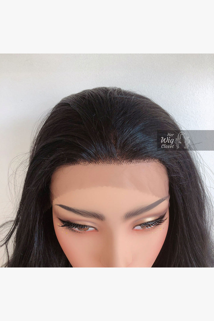 Jet Black Wavy Lace Front Synthetic Wig Bailey