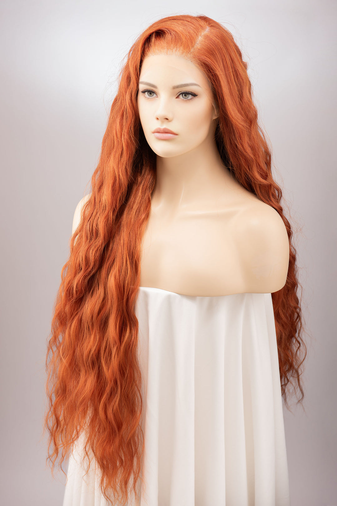 Orange Ginger Long Wavy Lace Front Wig Rohan