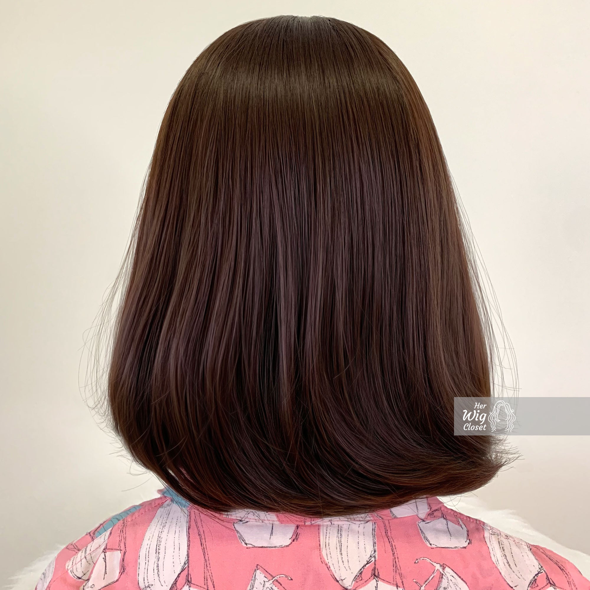 Dark brown bob wig with deals bangs